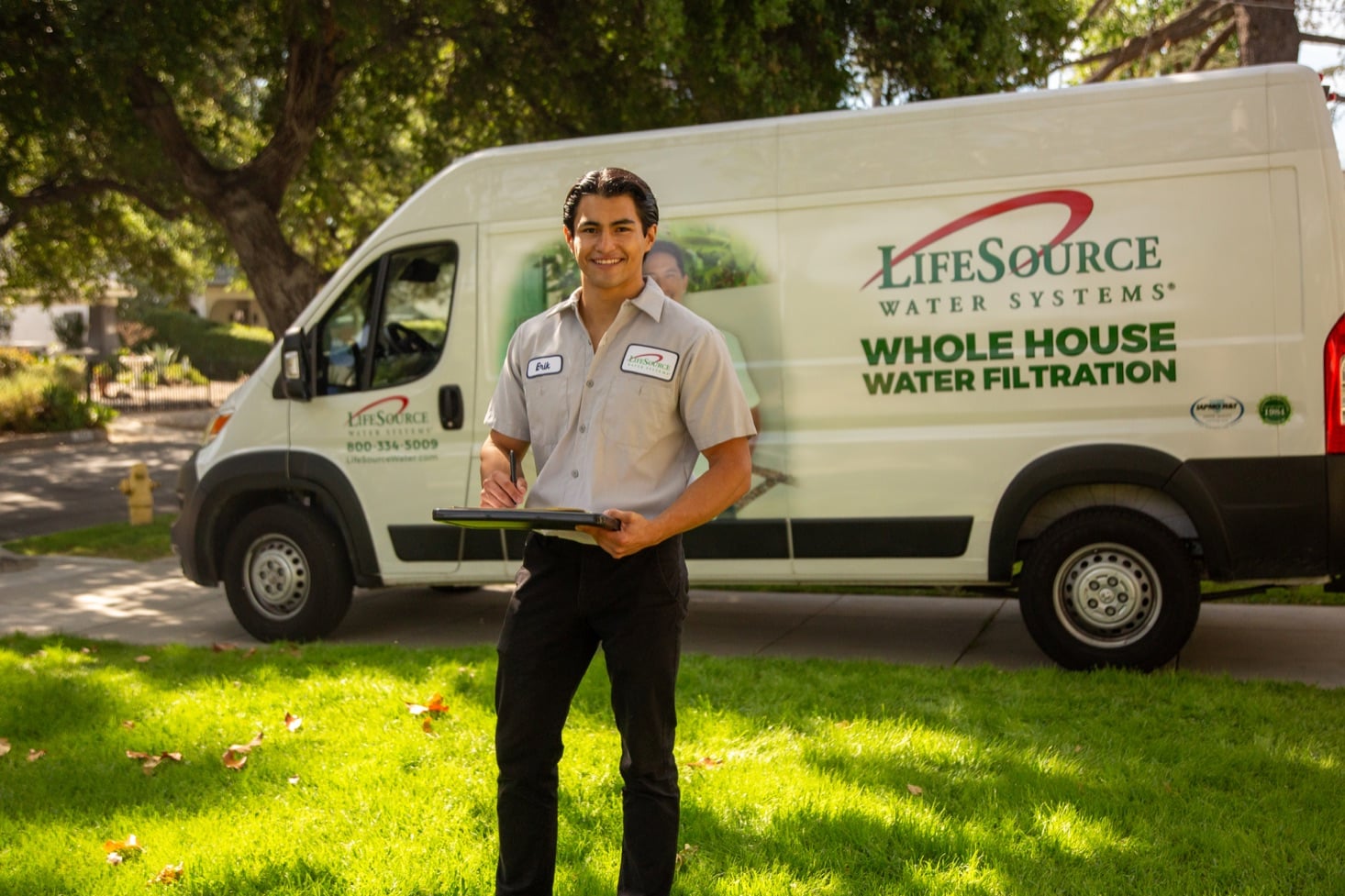 LifeSource service technician with van