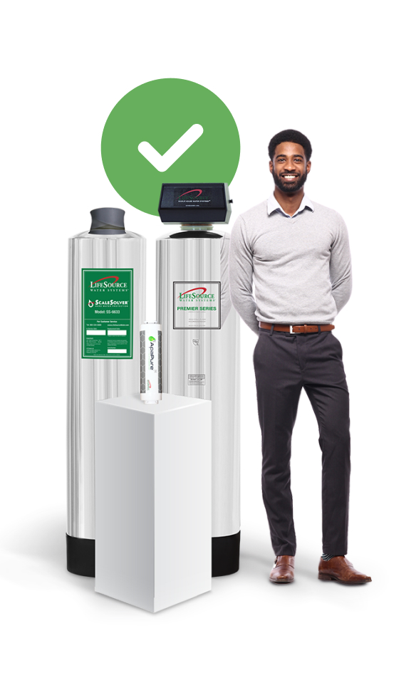 LifeSource salt-free water conditioning system with professional installer