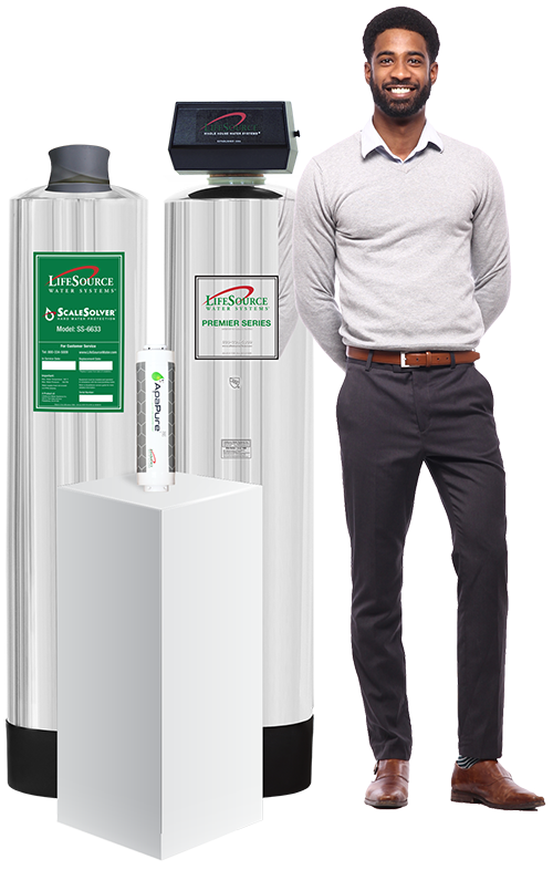 thumbnail of lifesource water tanks with a male model