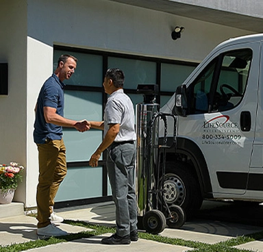 Couple happy to see their LifeSource water softener alternative system