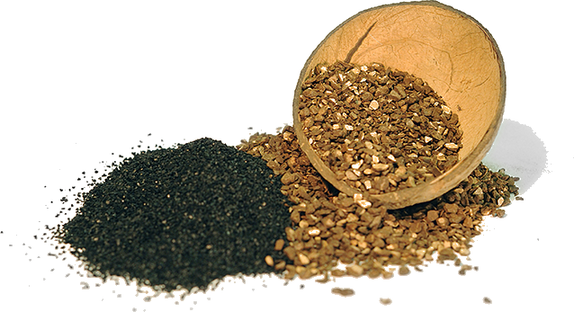 coconut shell and hemp seeds