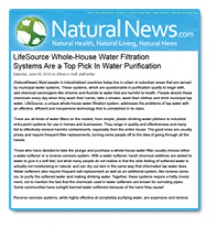 LifeSource whole-house water filtration systems are a top pick in water purification